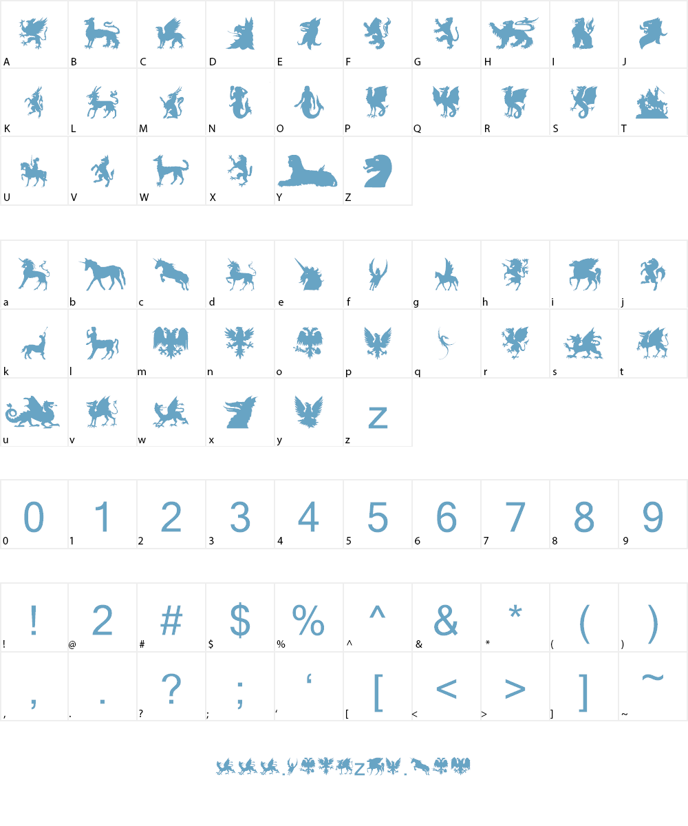 SL Mythological Silhouettes Font Character